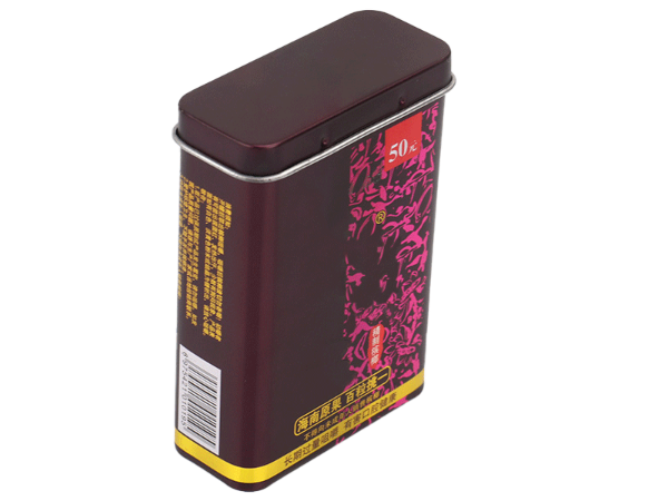 63x23x90mm厂家定制长条烟盒型槟榔罐 食品级槟榔铁盒 通用金属包装密封罐